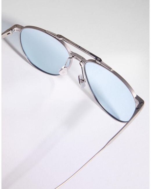 Brunello Cucinelli Blue Aviator Sunglasses for men