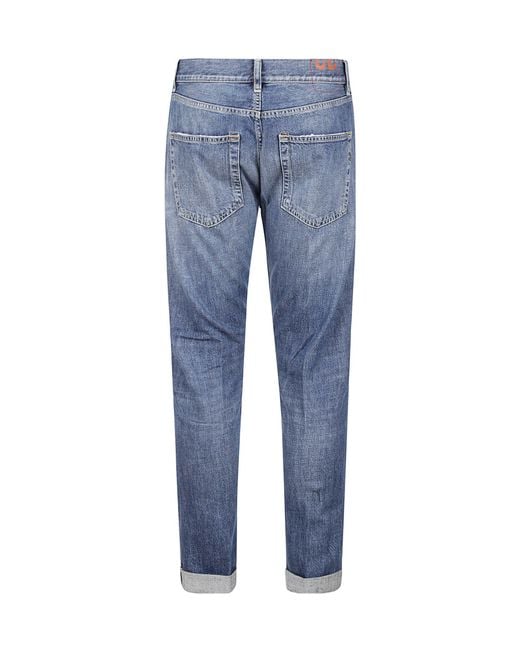 Dondup Blue Slim-Fit Cuffed Jeans for men
