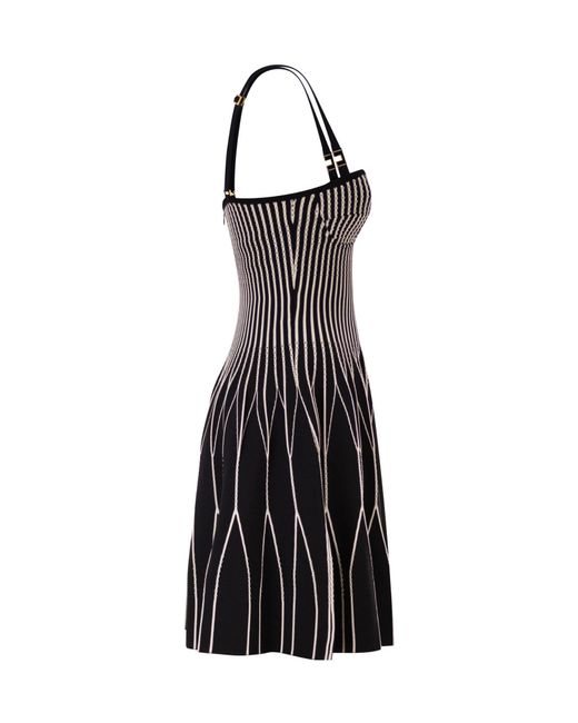 Elisabetta Franchi Black Two-Colour Knitted Dress