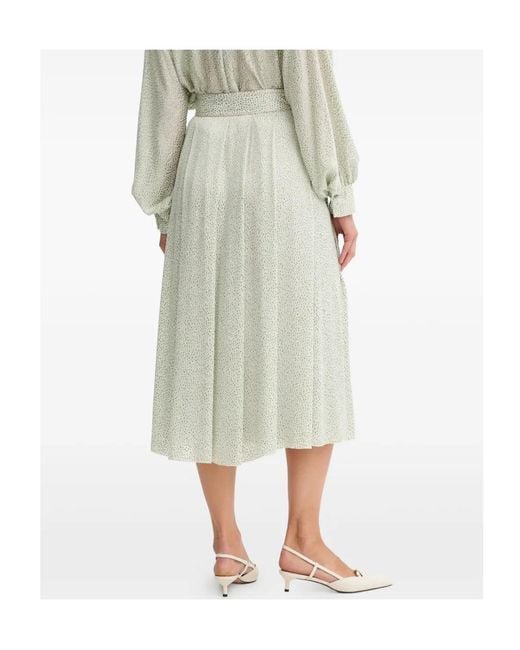 Forte_forte Green Button Pleated Midi Skirt