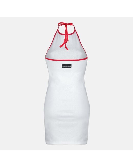 MARINE SERRE White Moon Open-Back Mini Dress