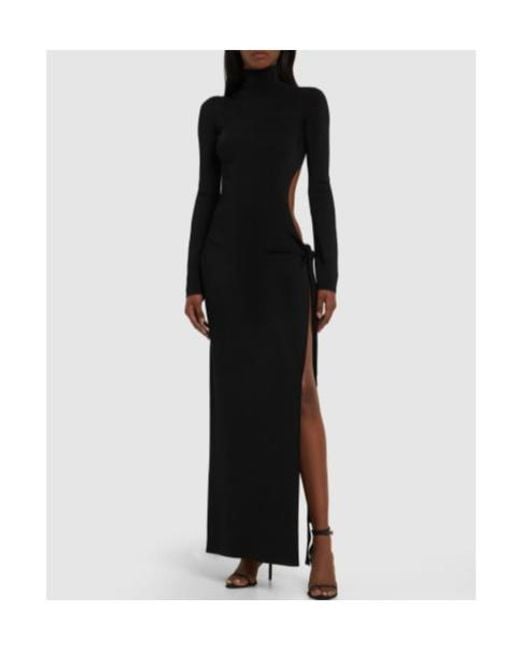 Galvan Black Hollow Knit Dress