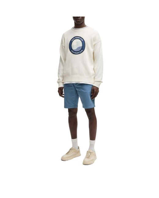Boss Blue Solid Color Casual Shorts for men