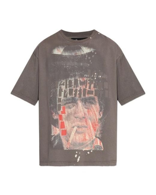 M I S B H V Gray X Ray Johnson James Dean T-Shirt for men