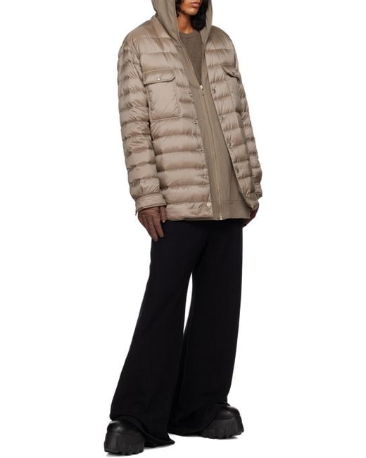 Moncler Brown Moncler Rick Owens V-Neck Padded Jacket for men