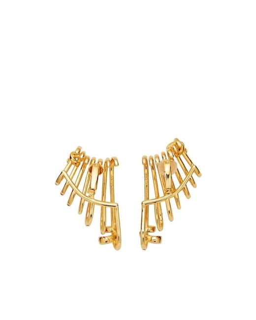Fendi White Filo Embellished Earcuffs