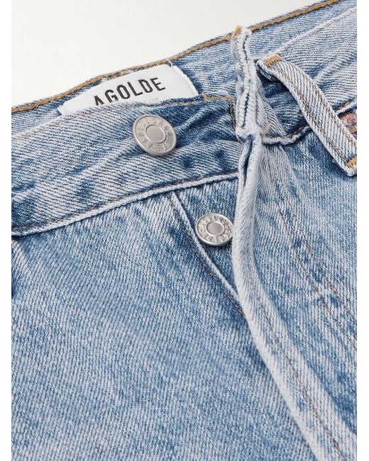 Agolde Blue High-Waist Wide-Leg Denim Trousers