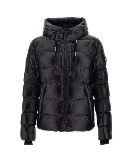 Mackage Black Zippered Hooded Down Jacket for men