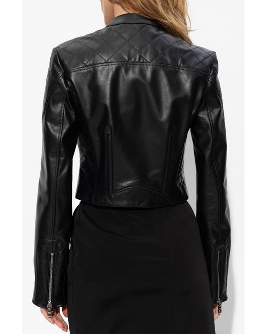 Dolce & Gabbana Black Cropped Biker Jacket