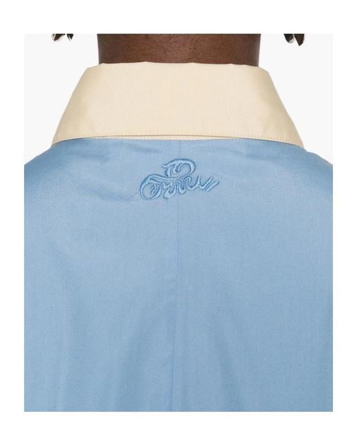 Marni Blue Collared Panelled Top