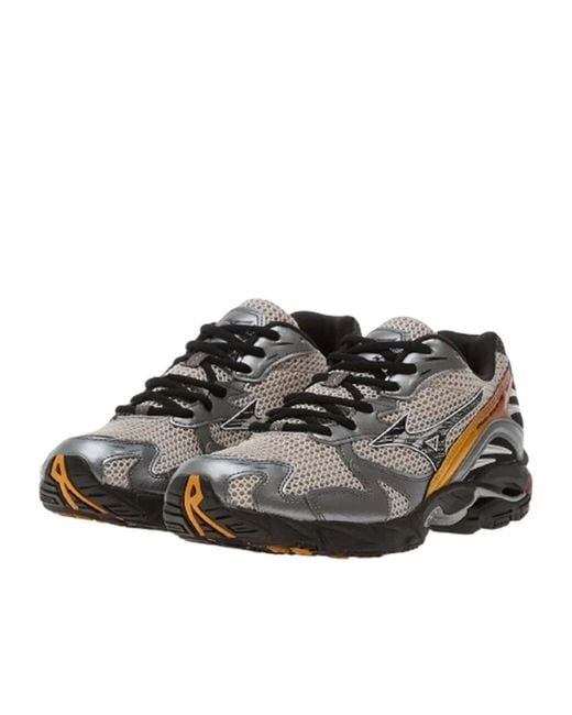 Mizuno Gray Round-Toe Sneakers for men