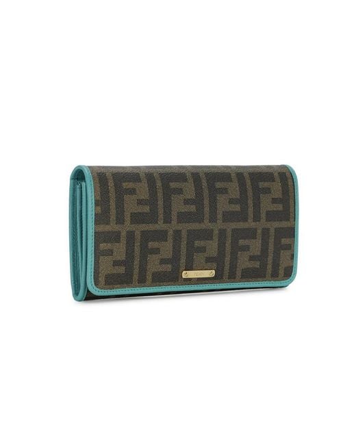 Fendi Gray Double F Long Wallet