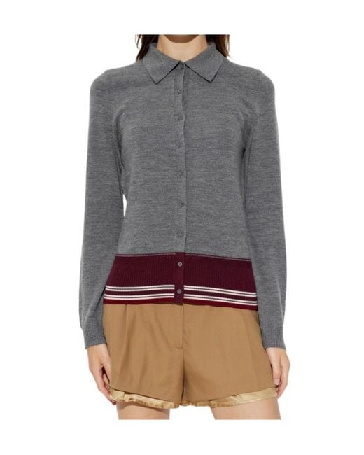 IRO Gray Button-Up Sweater