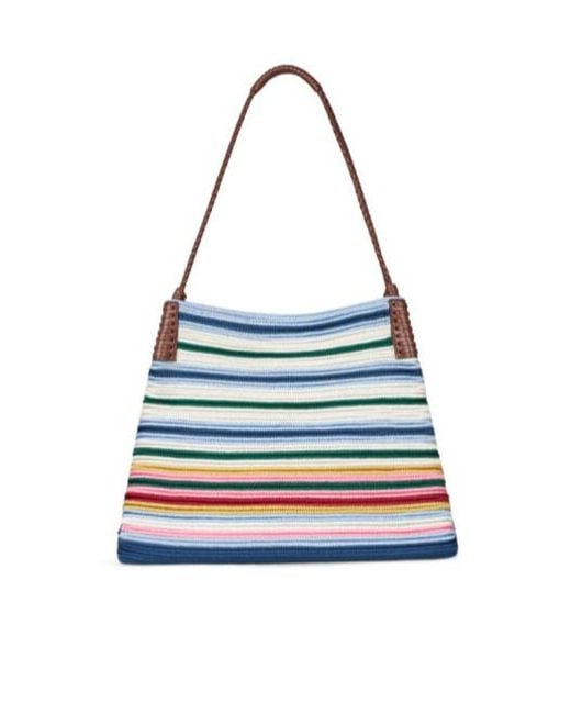 Etro Blue Pegaso Symbol Medium Libra Tote Bag
