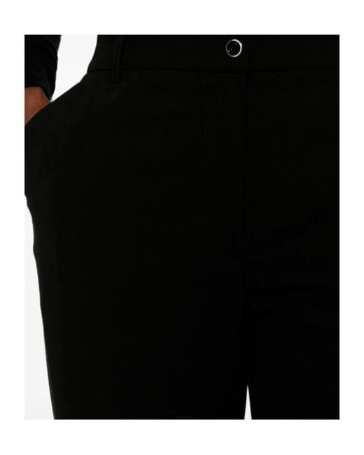 Pinko Black Plain-Coloured Palazzo Trousers