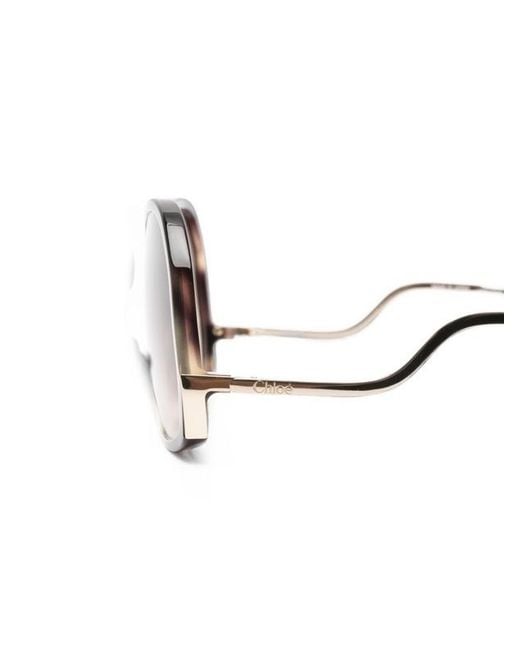 Chloé Pink Tortoiseshell-Effect Geometric-Frame Sunglasses