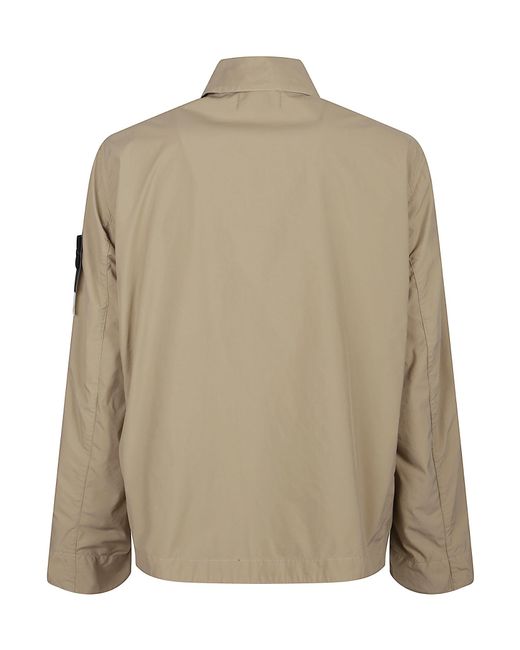 Stone Island Green Touch Poly-Tc Logo Patch Jacket for men