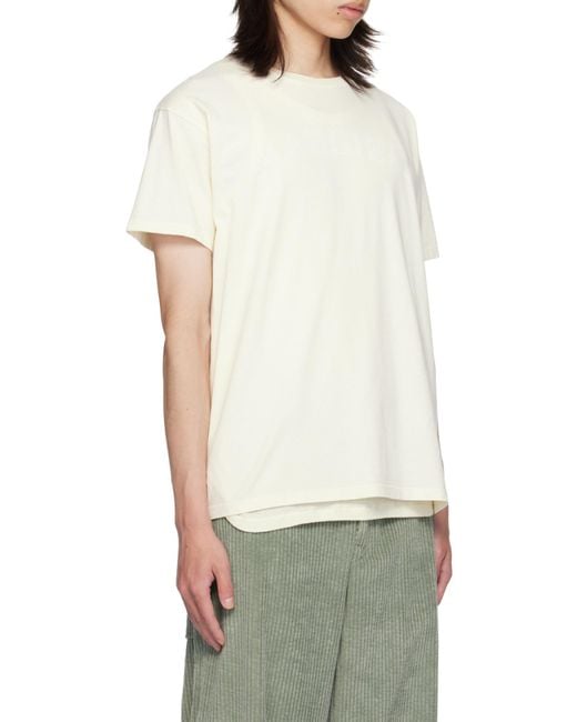 Maison Margiela White Logo-Printed Crewneck T-Shirt