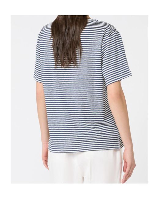 Weekend by Maxmara Blue Striped T-Shirt