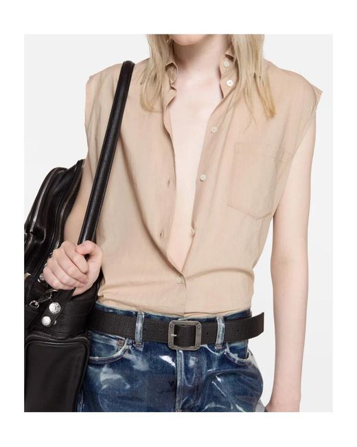 Acne Natural Chest-Pocket Sleeveless Shirt
