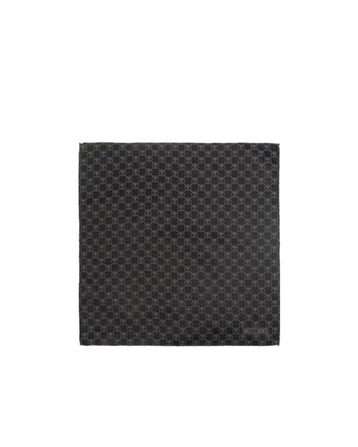 Moschino Black Logo Printed Pocket Square for men