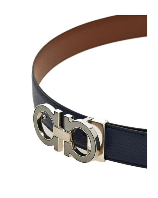 Ferragamo White Ferragamo Reversible Gancini Switch Buckle Belt for men