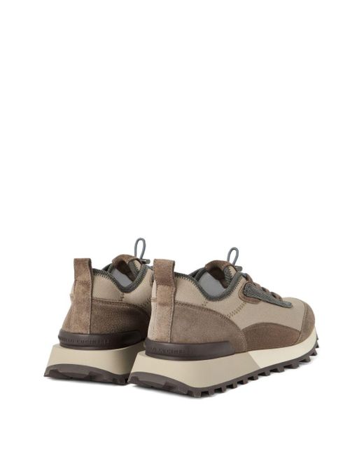 Brunello Cucinelli Brown Techno-Suede Runner Sneakers