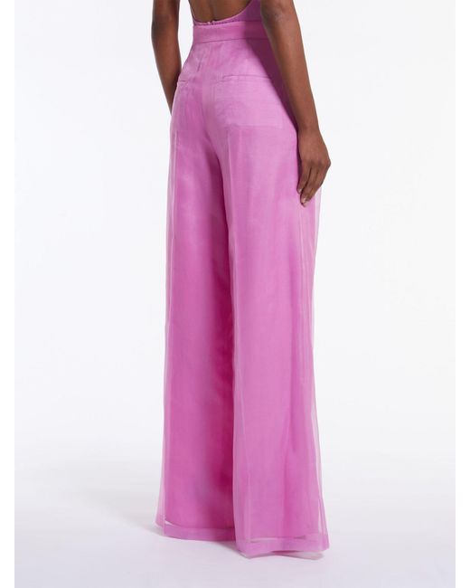 Max Mara Pink Pianoforte High Waisted Straight-Leg Pants