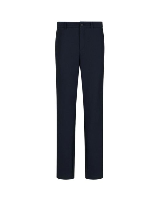 Giorgio Armani Blue Textured Tailored Pants for men