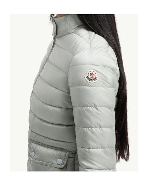 Moncler Gray Lans Zip-Up Short Padded Jacket