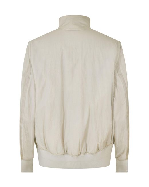 Boss White Minimalist Bomber Jacket for men