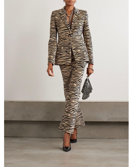 Rabanne Gray Zebra-Print Casual Pants