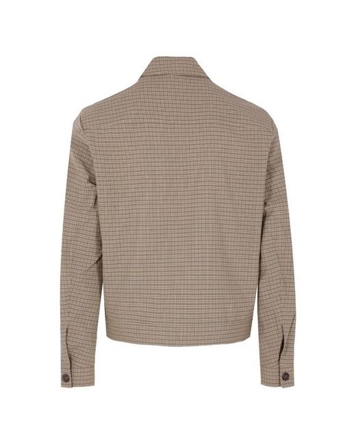 Prada Brown Button-Up Checked Jacket for men
