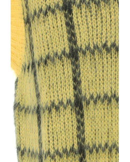 Marni Yellow Checked Sleeveless Jumper for men