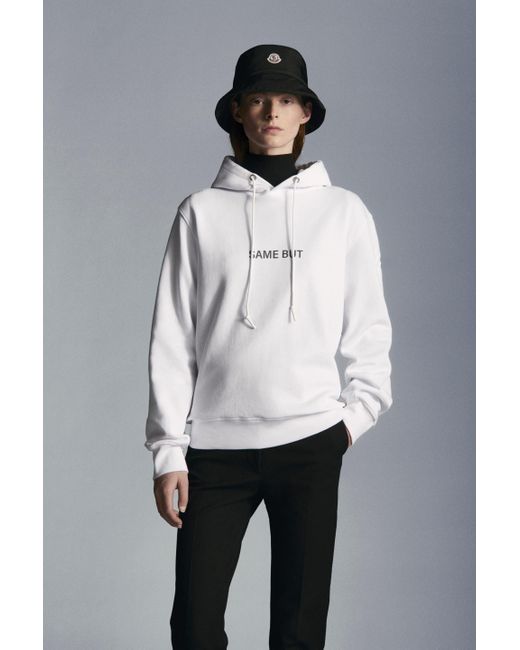 Moncler Gray Slogan-Print Hoodie