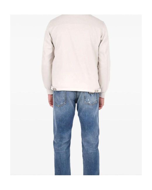 Herno White Long-Sleeved Bomber Jacket for men