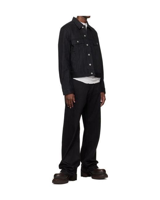 Rick Owens Black Temple Strobe Straight Leg Jeans for men