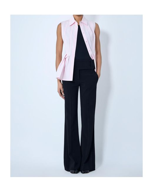 Max Mara Blue Sportmax High-Waist Flared Pants