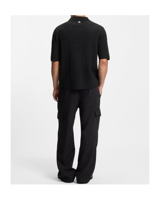 Boss Black Regular-Fit Shirt With Ribbed Structure for men