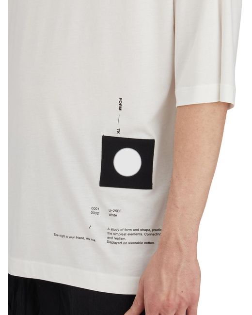 Thom Krom White Printed Graphic T-Shirt for men