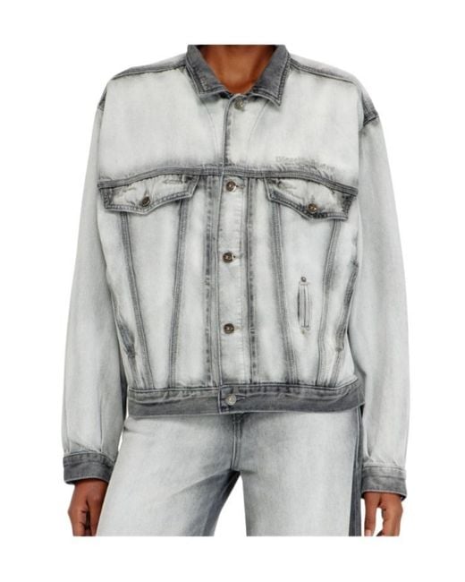 DIESEL Gray D Denver Fsi Oversized Denim Jacket for men
