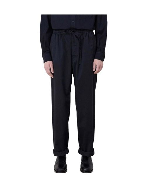 Lemaire Blue Drawstring Straight-Leg Pants for men