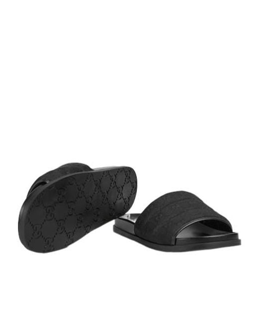Gucci Black Padded Gg Sandals for men