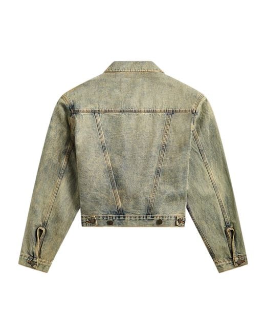 Entire studios Green Button-Front Denim Jacket for men