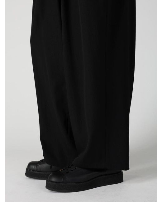 Yohji Yamamoto Black Wool Gabardine 12Tucks Pants for men