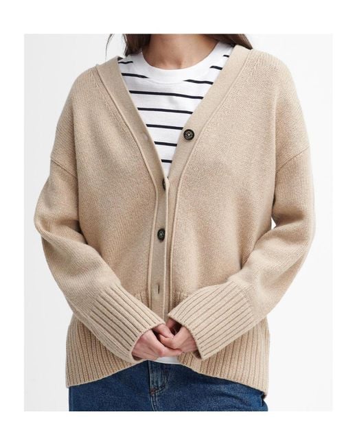 Barbour Natural V-Neck Button-Up Cardigan