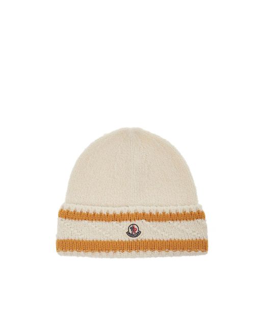 Moncler Natural Cuffed Wool Hat for men