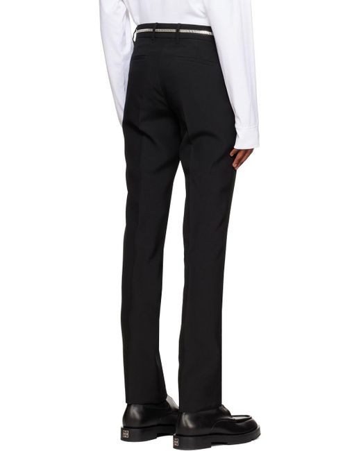 Givenchy Black Chained-Waistband Detail Pants for men