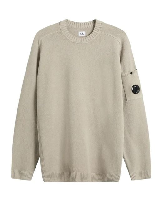 C P Company Gray Lens Sleeve Knitted Sweater for men