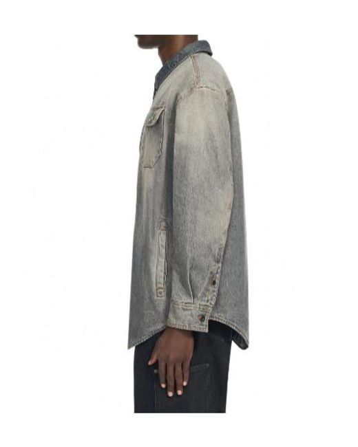 Off-White c/o Virgil Abloh Gray Bookish Zip-Up Denim Jacket for men
